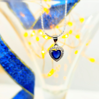 Blue Heart Halo Pendant