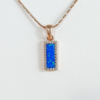 Blue Opal Bar Pendant